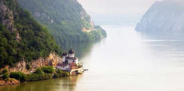 Romanian Monastery on the river banks